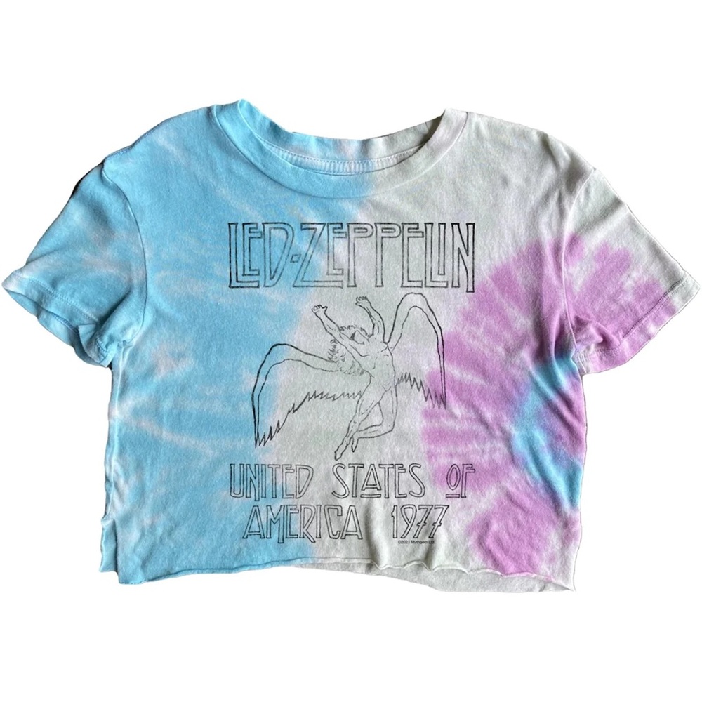 Rowdy Sprout Led Zeppelin Tie-Dye Tee in Blue, Purple, White